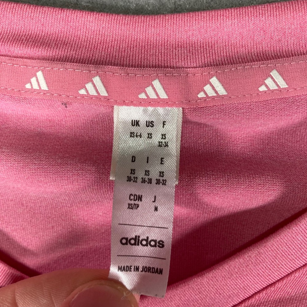 adidas Pink V-Neck Short Sleeve Tee - Picture 3 of 8